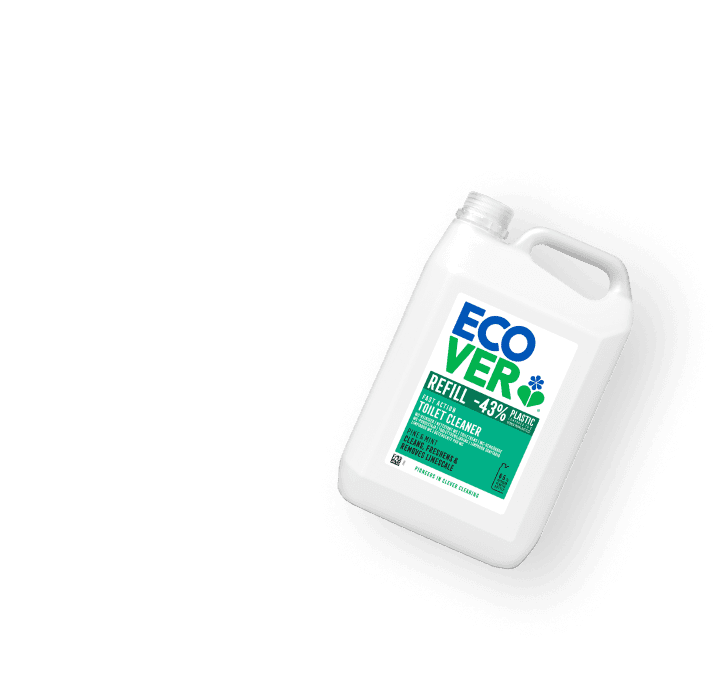 Large plastic jug of refillable toilet cleaner